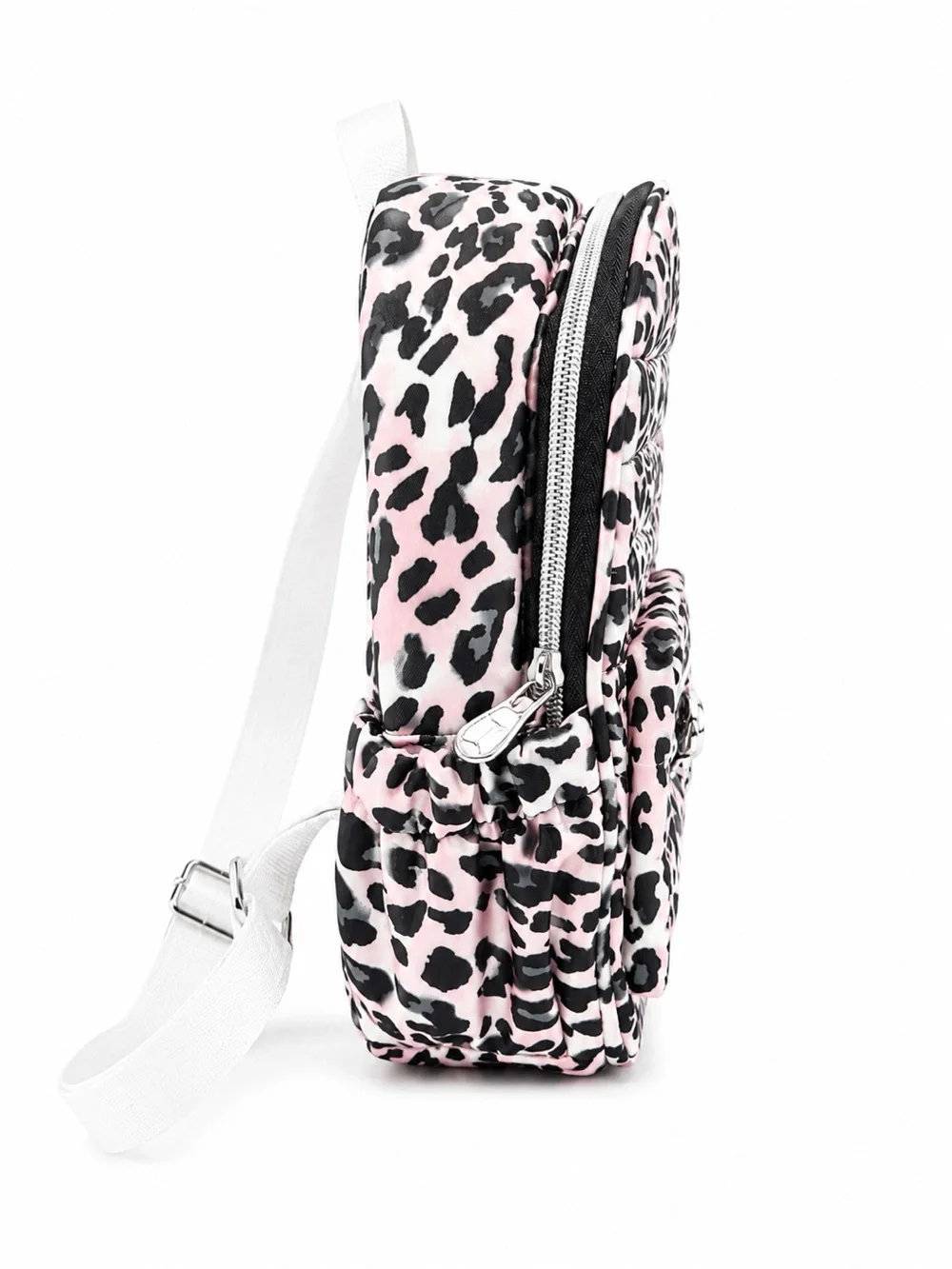 Hurley Pink and Black Leopard Quilted Kids Backpack